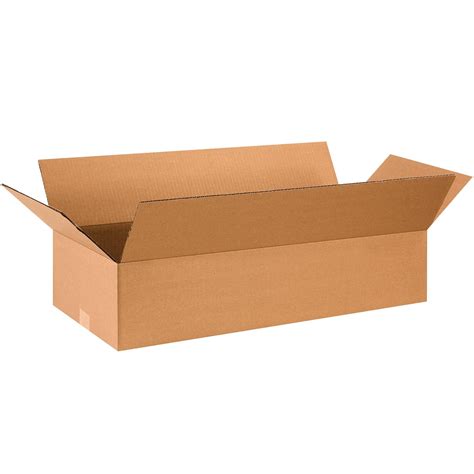 BOX USA 28x12x6 Flat Corrugated Boxes, Flat, 28L x 12W x 6H, 